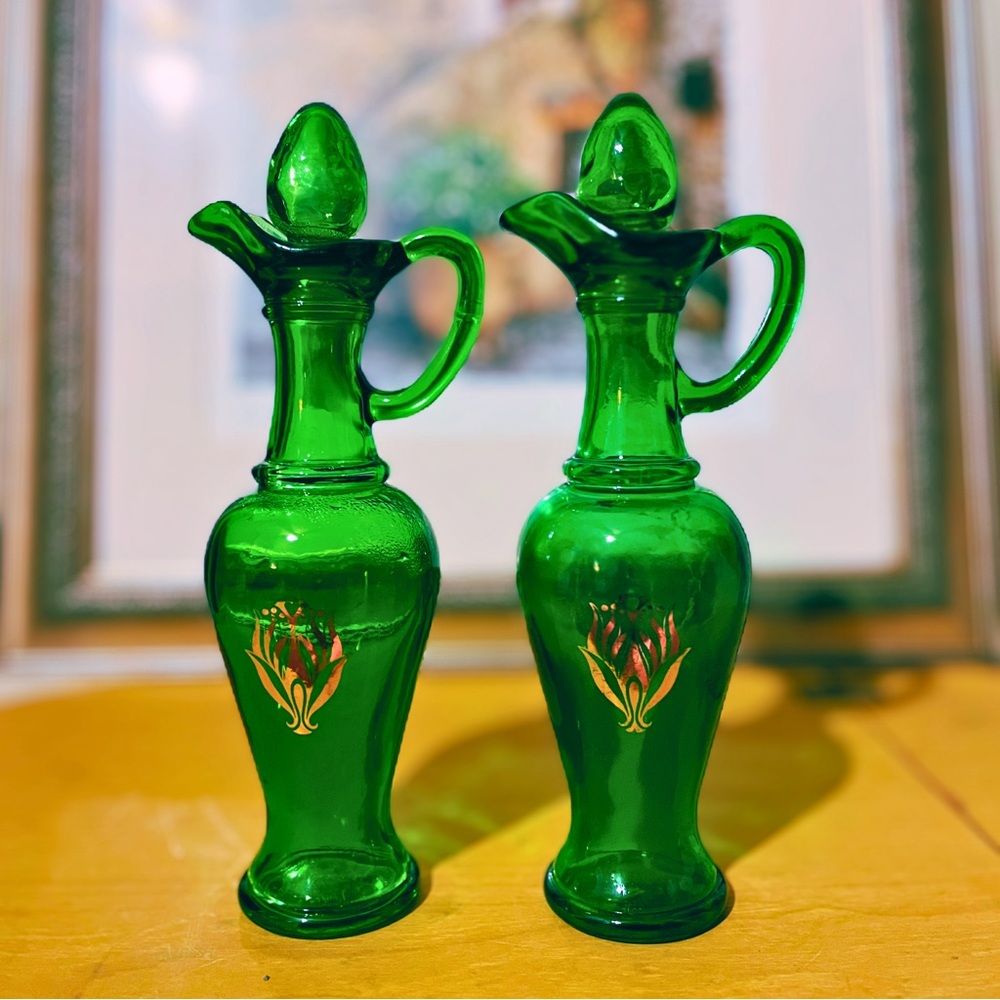 Avon Nile Green Bath Decanter Urn Cruet